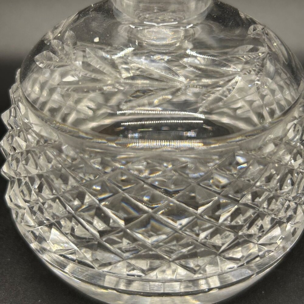 Vintage Cut glass Perfume Bottle Glass Stopper Dauber Diamond Cut Vanity Decor - Picture 10 of 15